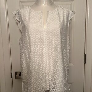 Preston & York White Lace Overlay Blouse